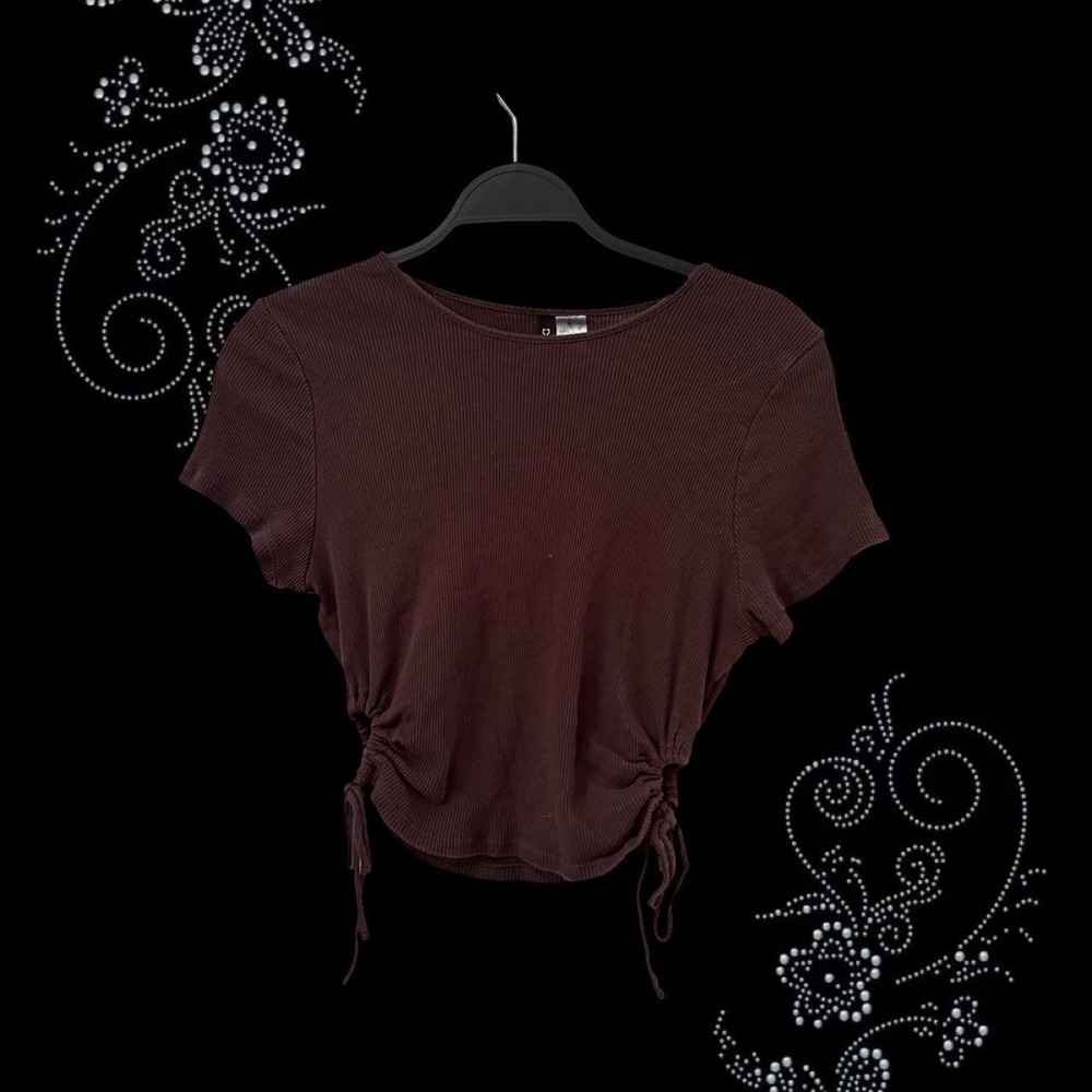 Brown crop top with tie sides